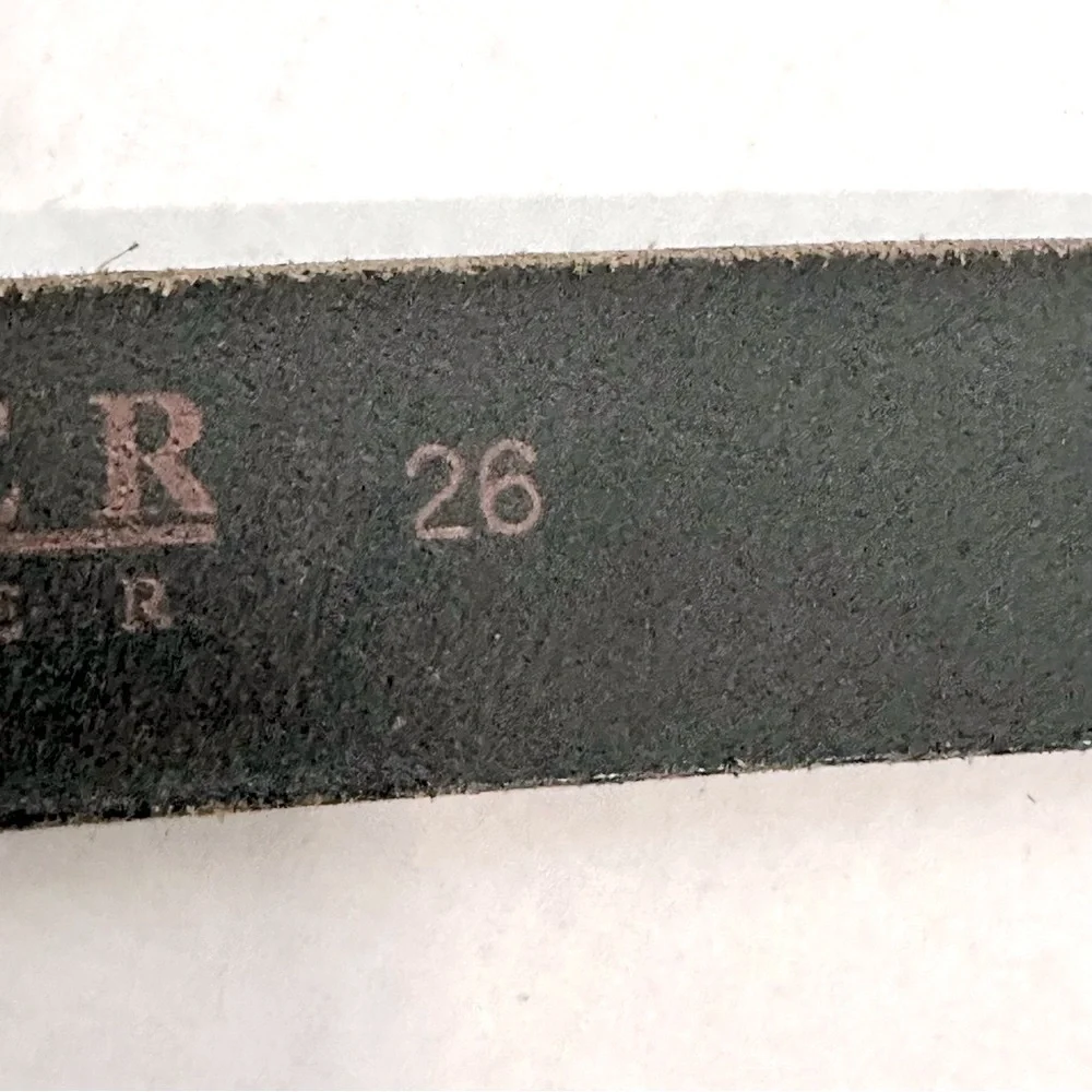 Elegant Danier Black Leather Belt with cowhide details,silver-toned buckle sz 26